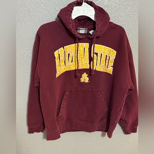 Arizona State University Heavyweight Embroidered Hoodie Vintage Youth L